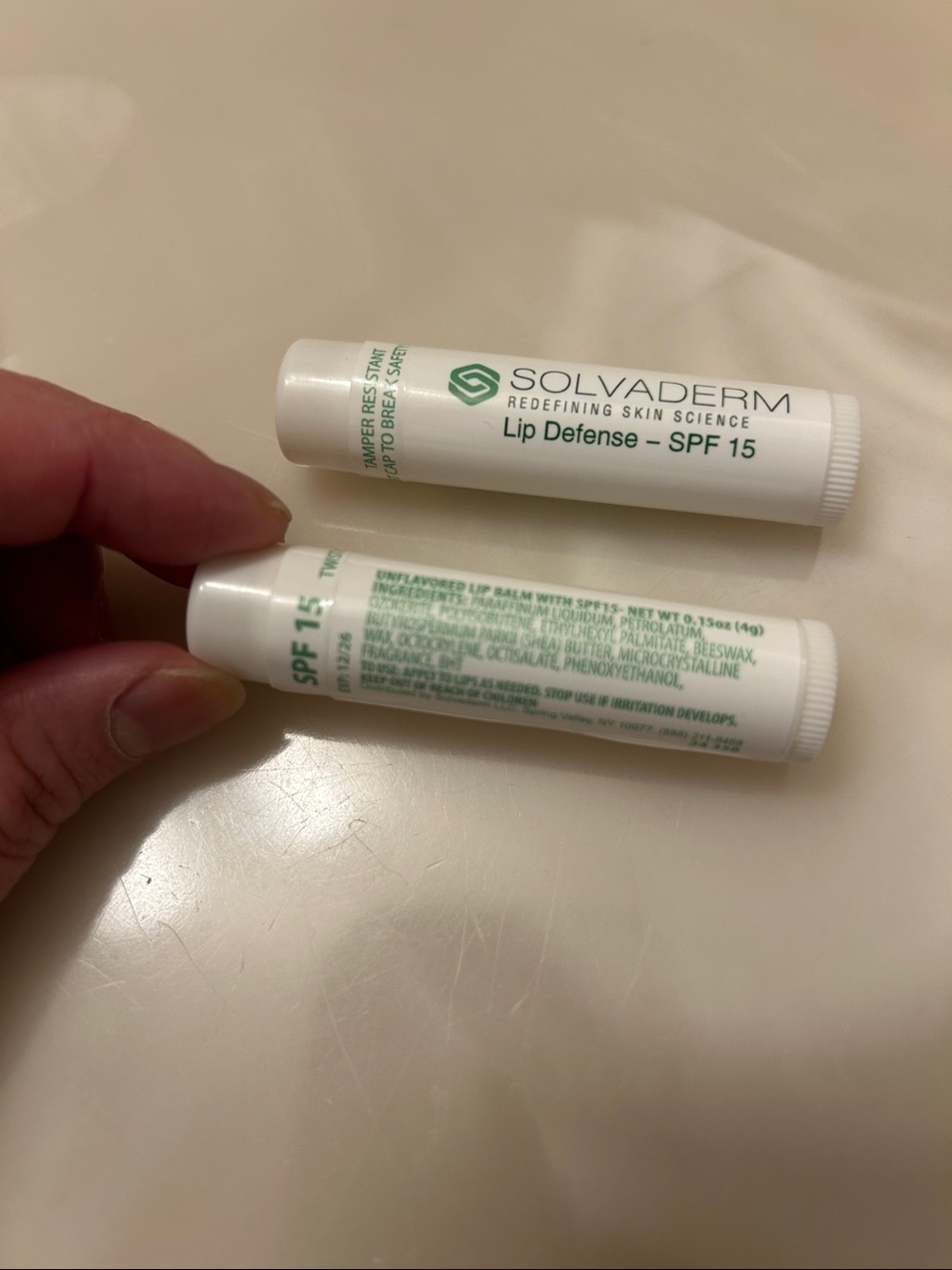 SOLVADERM Lip Defense SPF 15 Lip Balm BUNDLE OF 2 - Picture 2 of 3